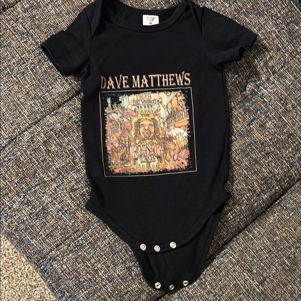 Dave Matthews Black Baby Onesie 12M EUC